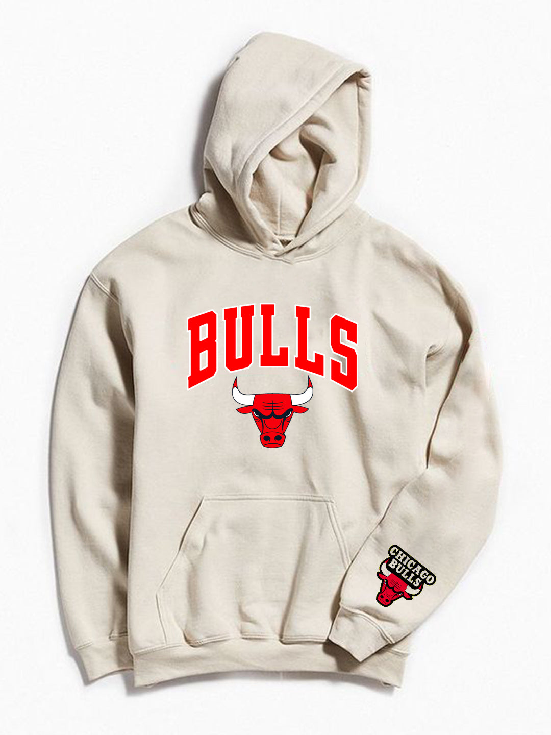 Oversized Bulls Heavy Fleece Printed Hoodie