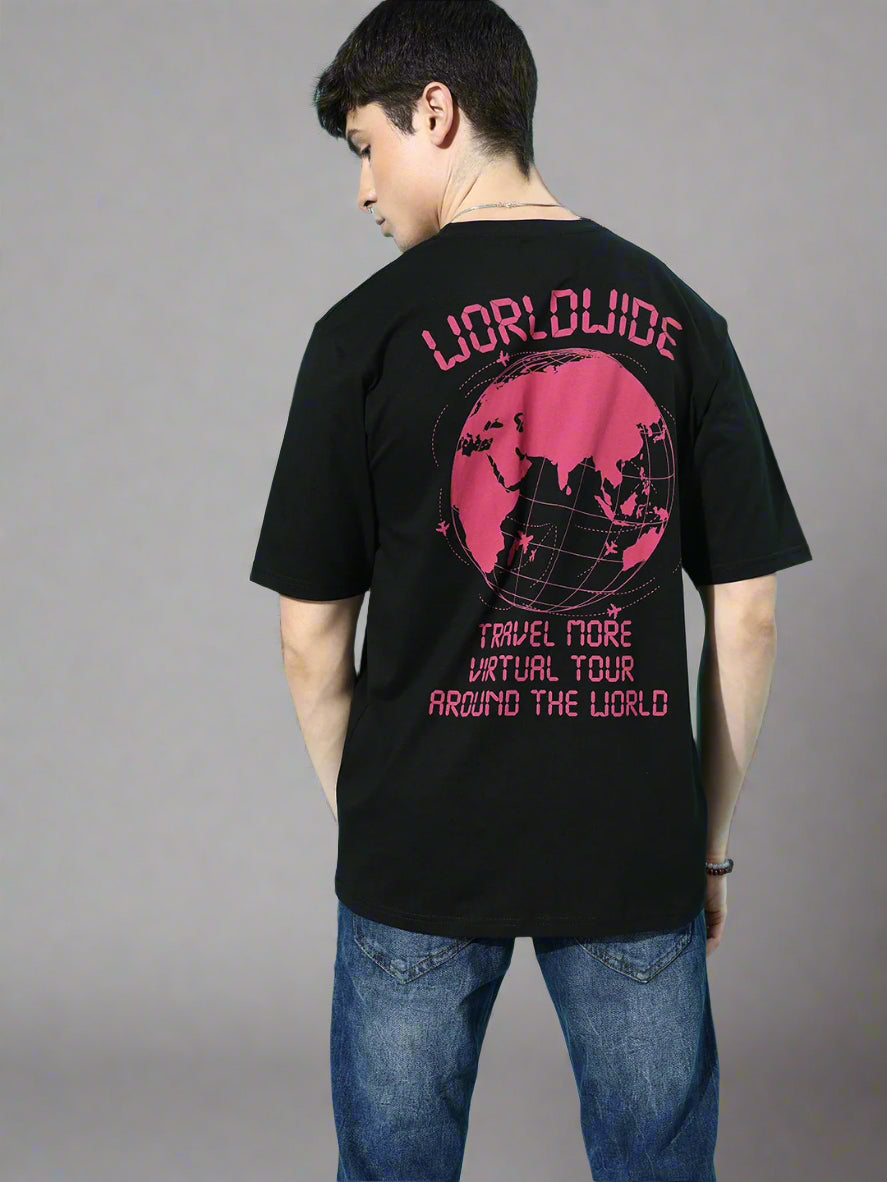Men's World Wide Oversized  Graphic Tee