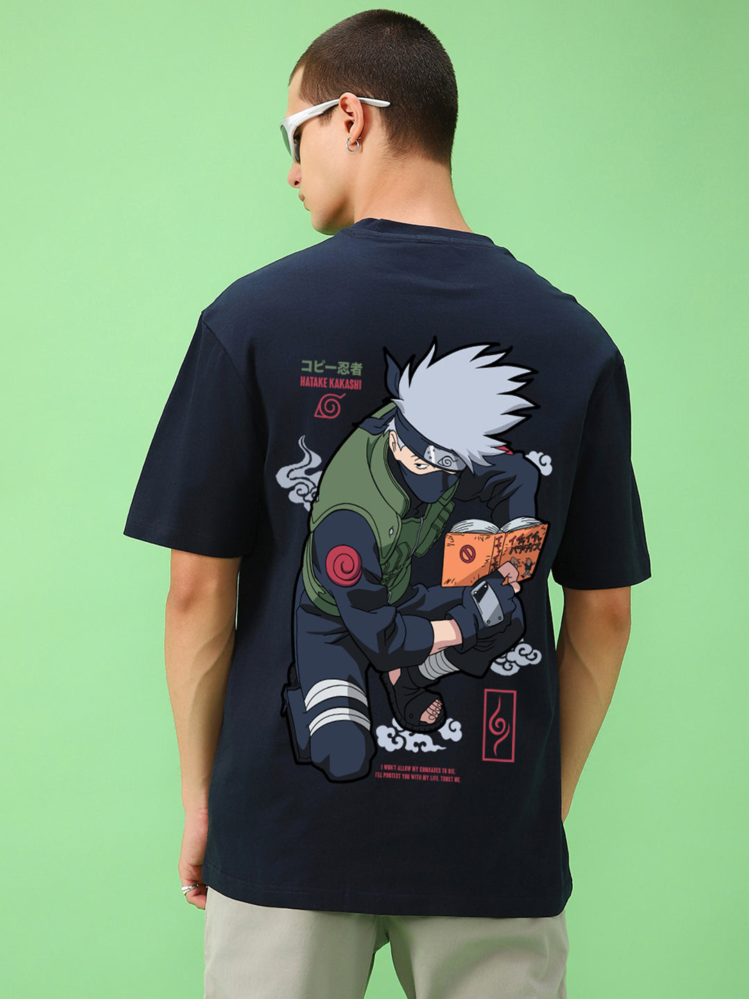 Men's Kakashi Oversized Graphic Cotton Tee