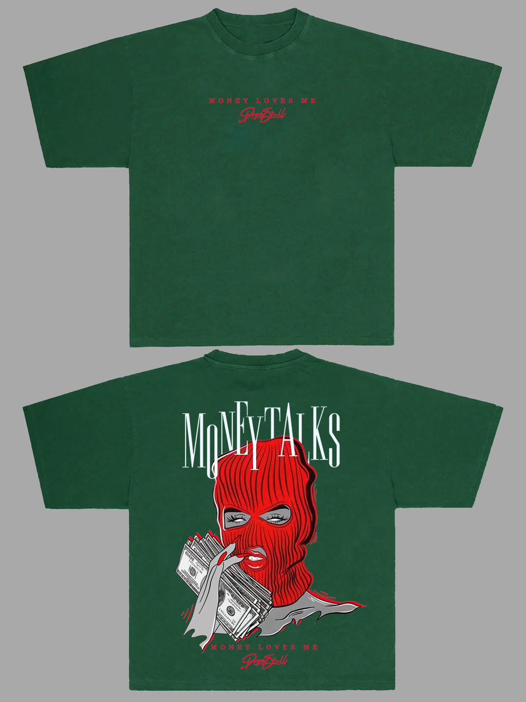 Men's Money Loves Me Oversized Graphic Tee