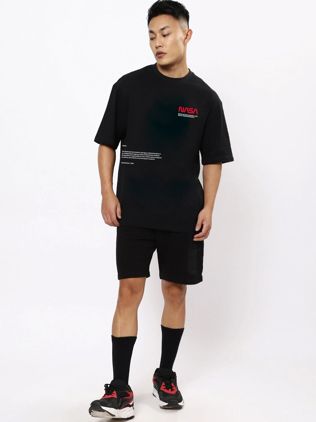 Men's NASA Out Of The Space Graphic Printed Oversized T-shirt