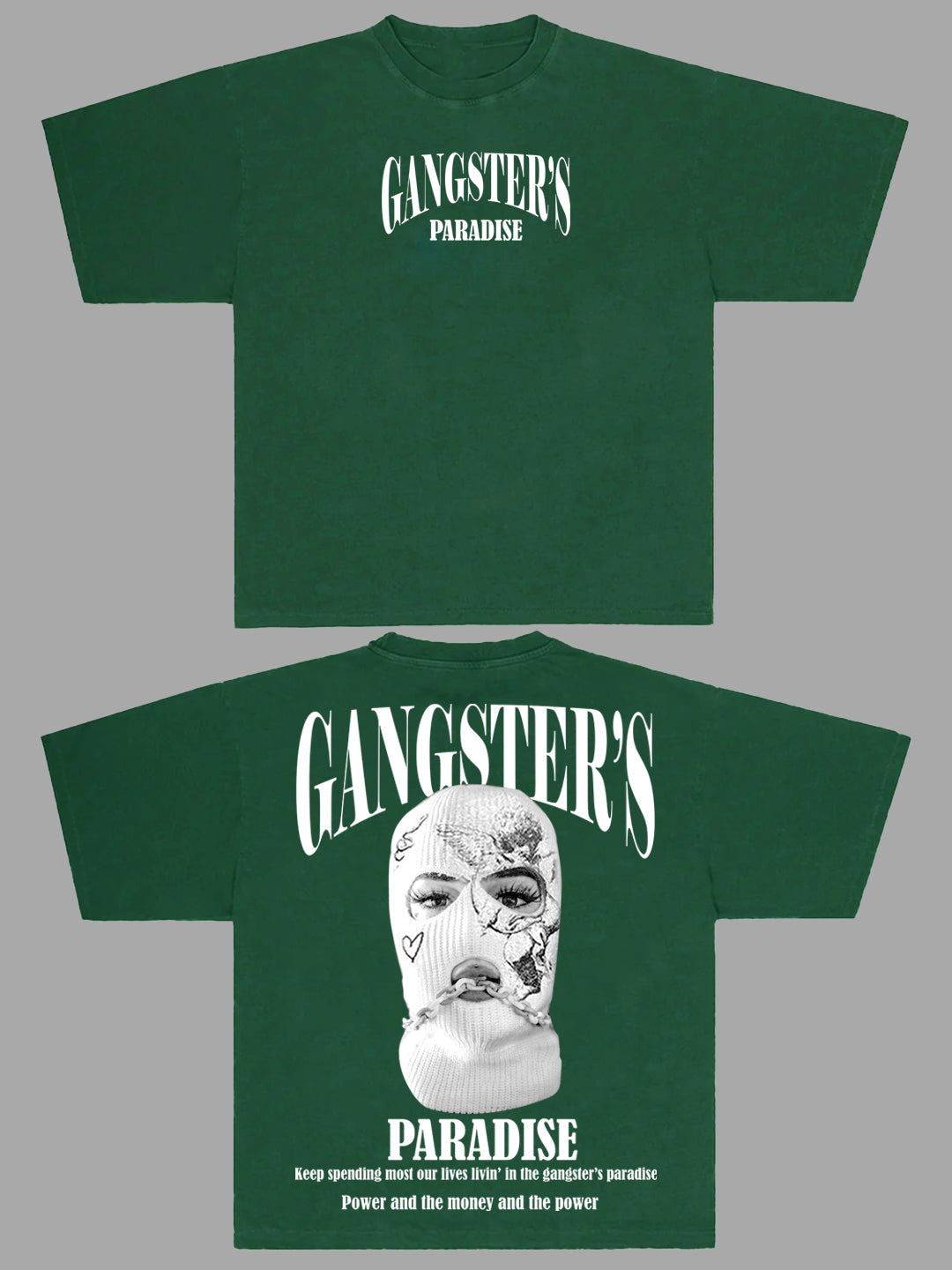 Men's Gangster'S Oversized Graphic Cotton Tee