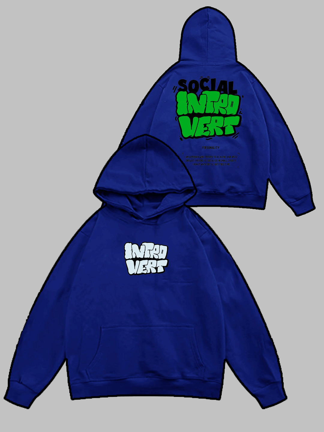 Oversized Intro Heavy Fleece Printed Hoodie
