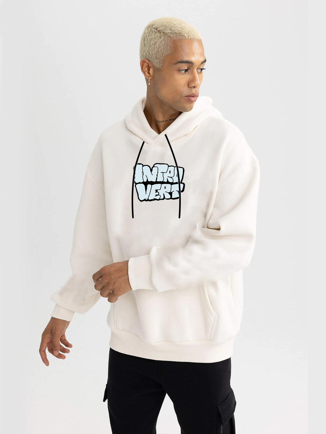 Oversized Intro Heavy Fleece Printed Hoodie