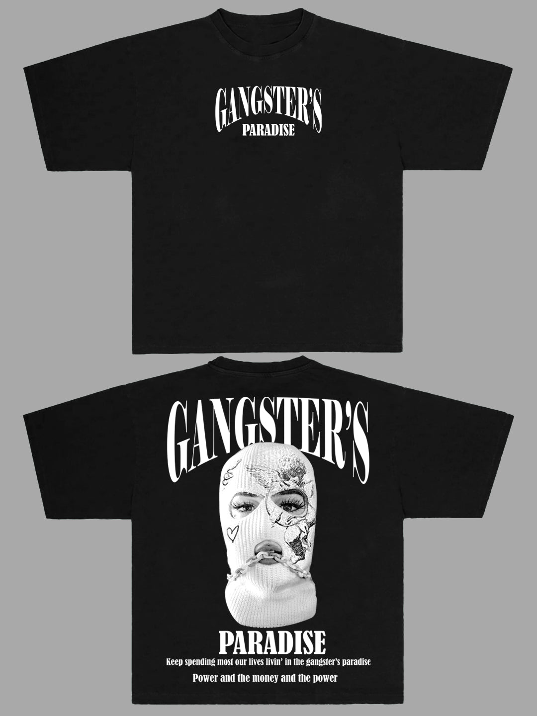 Men's Gangster'S Oversized Graphic Cotton Tee