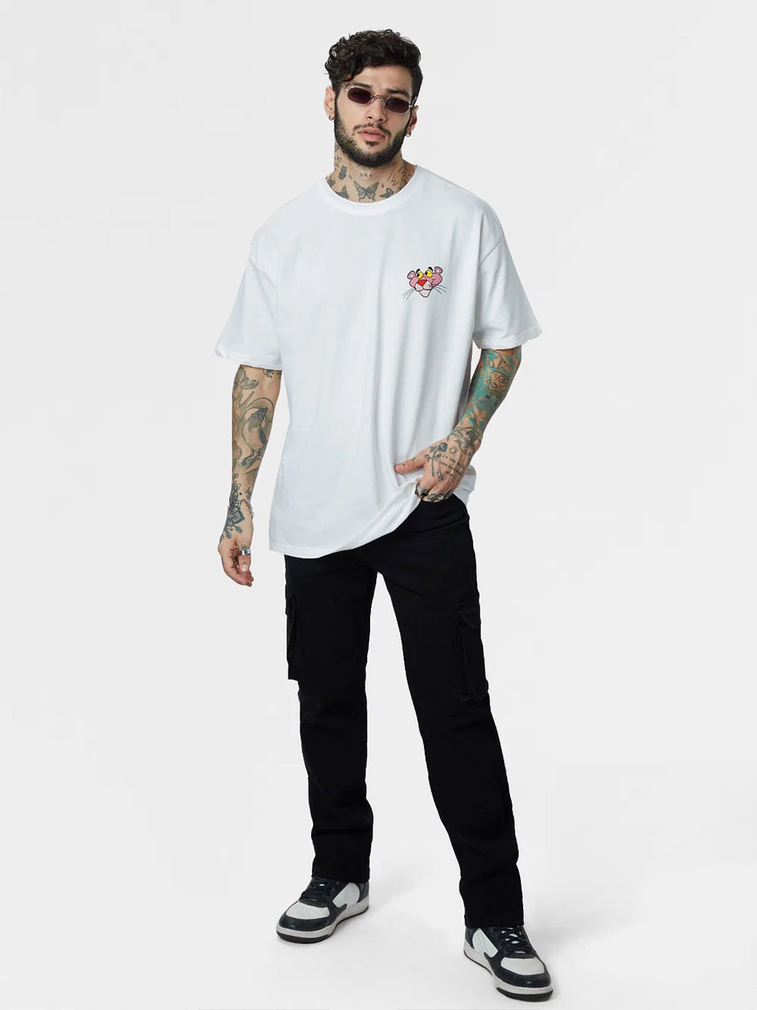 Men's Hard Life Oversized Black Graphic Tee