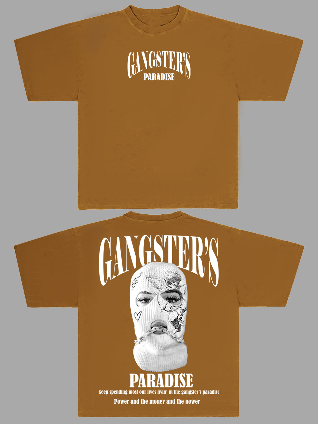 Men's Gangster'S Oversized Graphic Cotton Tee