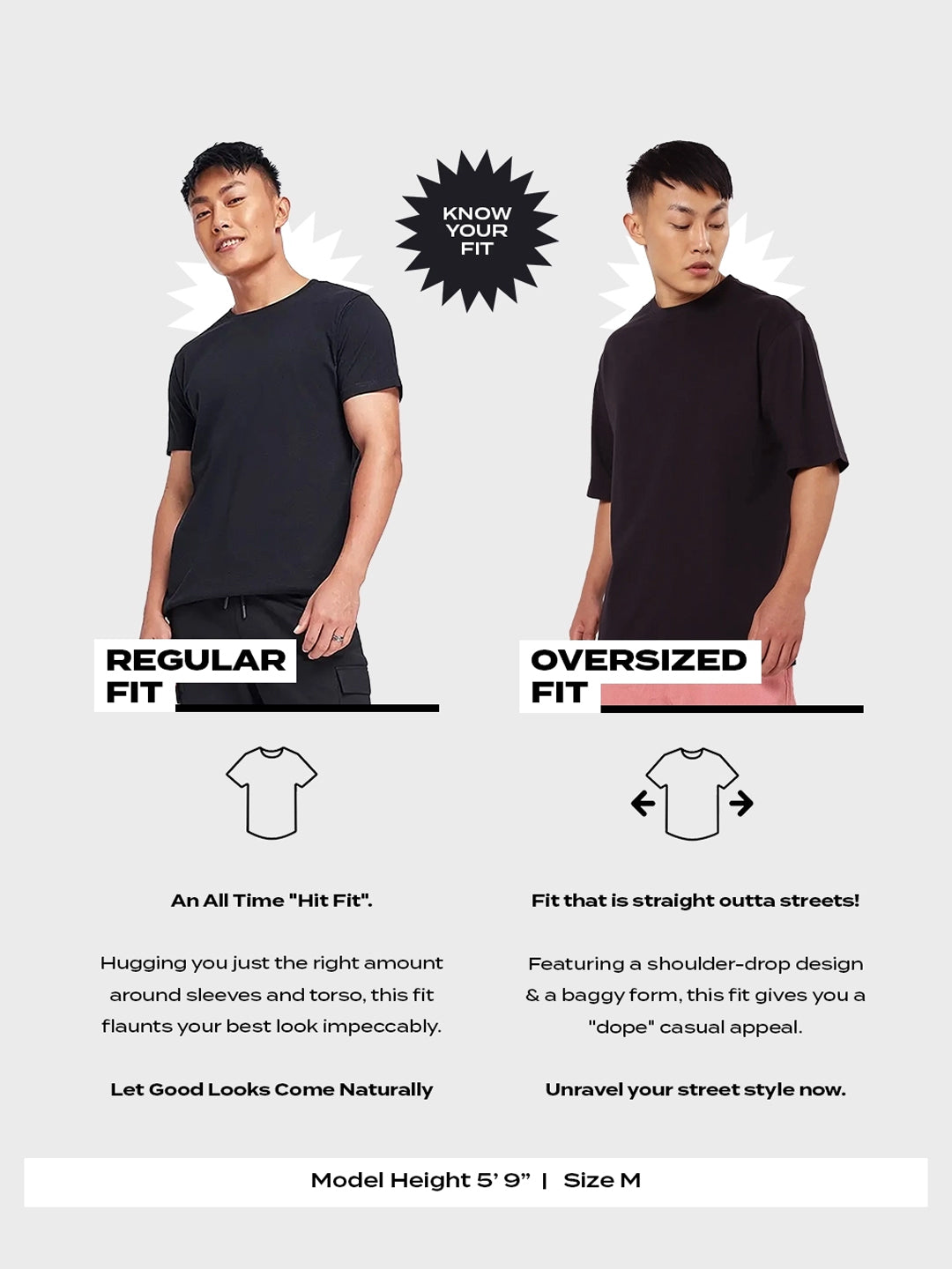 Men's Vogue Oversized Black Graphic Tee