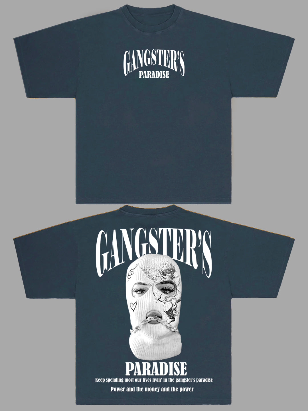 Men's Gangster'S Oversized Graphic Cotton Tee