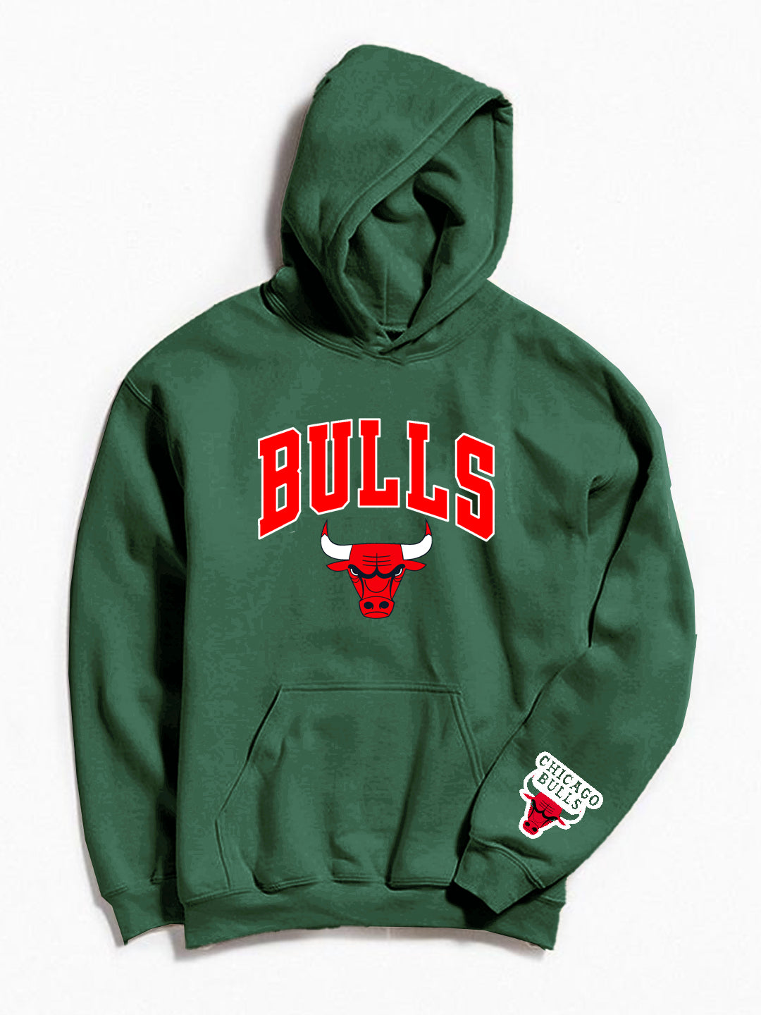 Oversized Bulls Heavy Fleece Printed Hoodie