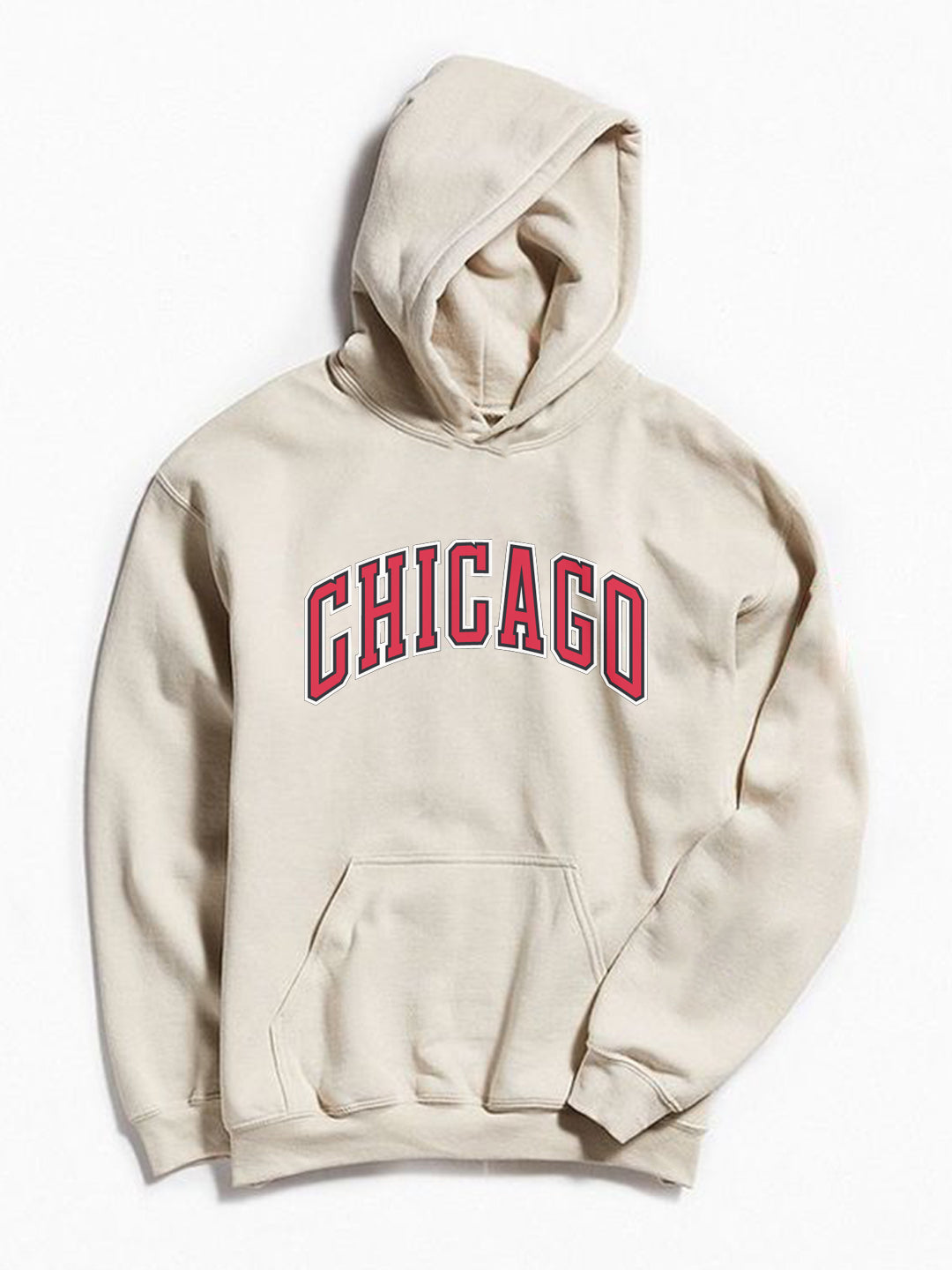 Oversized Chicago Heavy Fleece Printed Hoodie