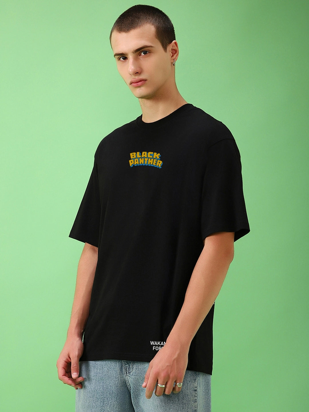 Men's Panther Oversized Graphic Cotton Tee