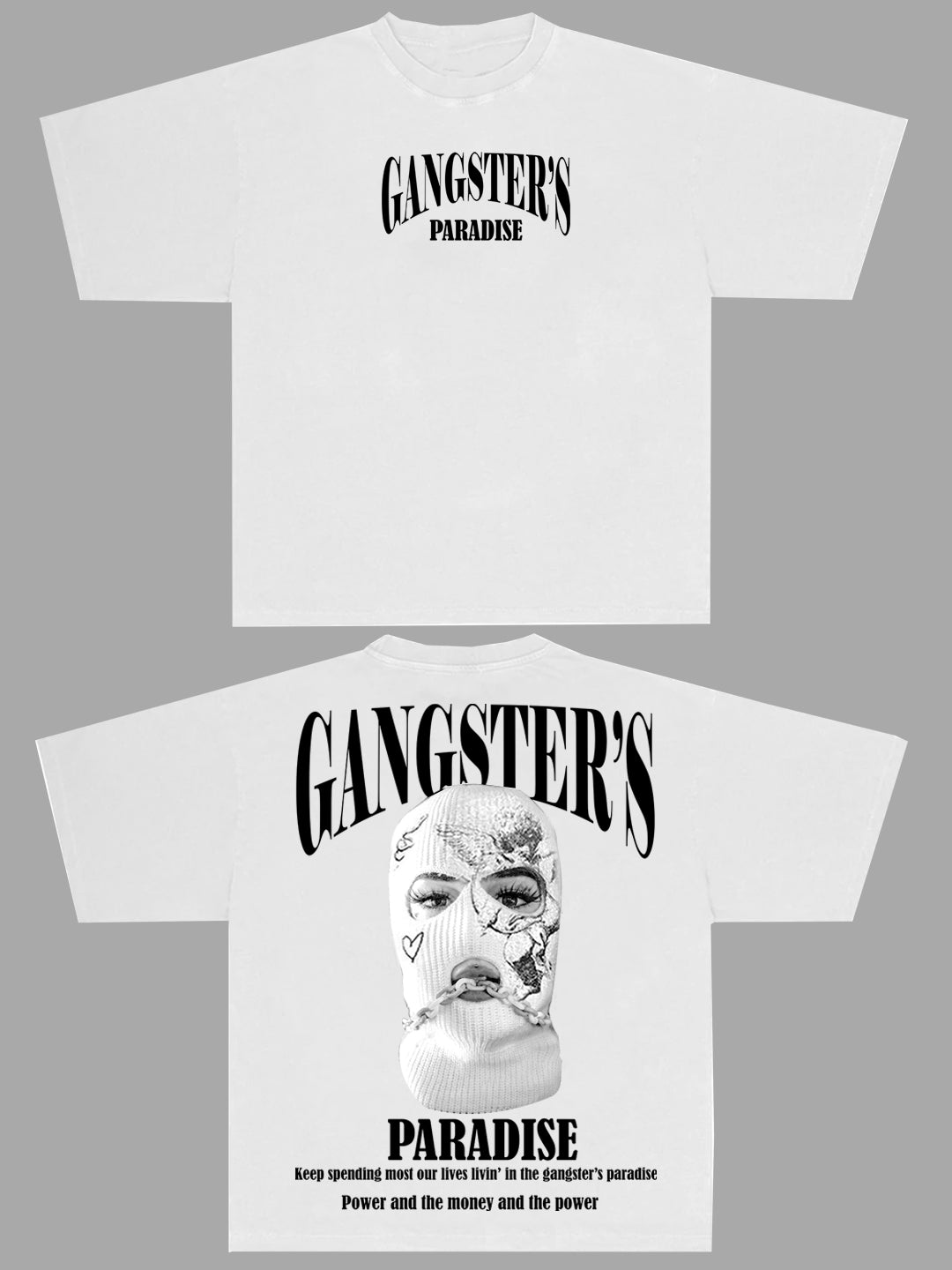 Men's Gangster'S Oversized Graphic Cotton Tee