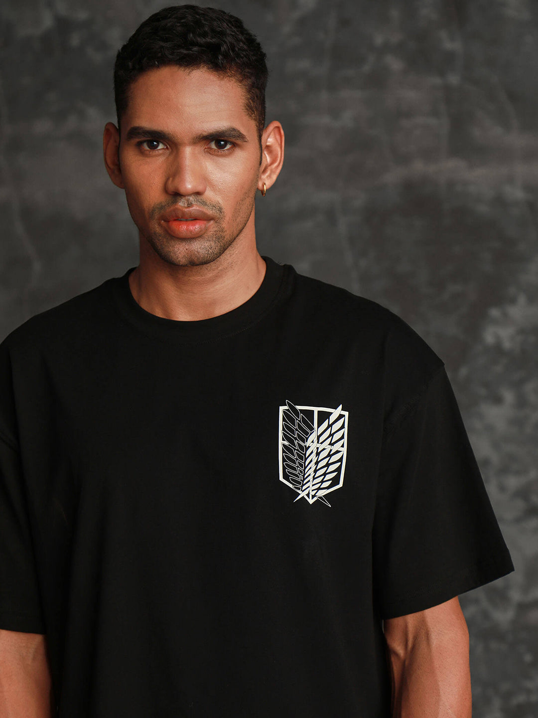 Men's Nightmare Oversized Black Graphic Tee