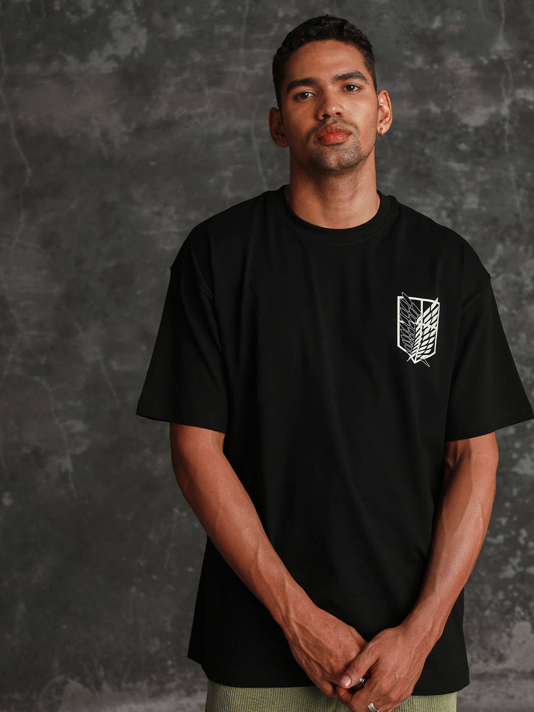 Men's Nightmare Oversized Black Graphic Tee