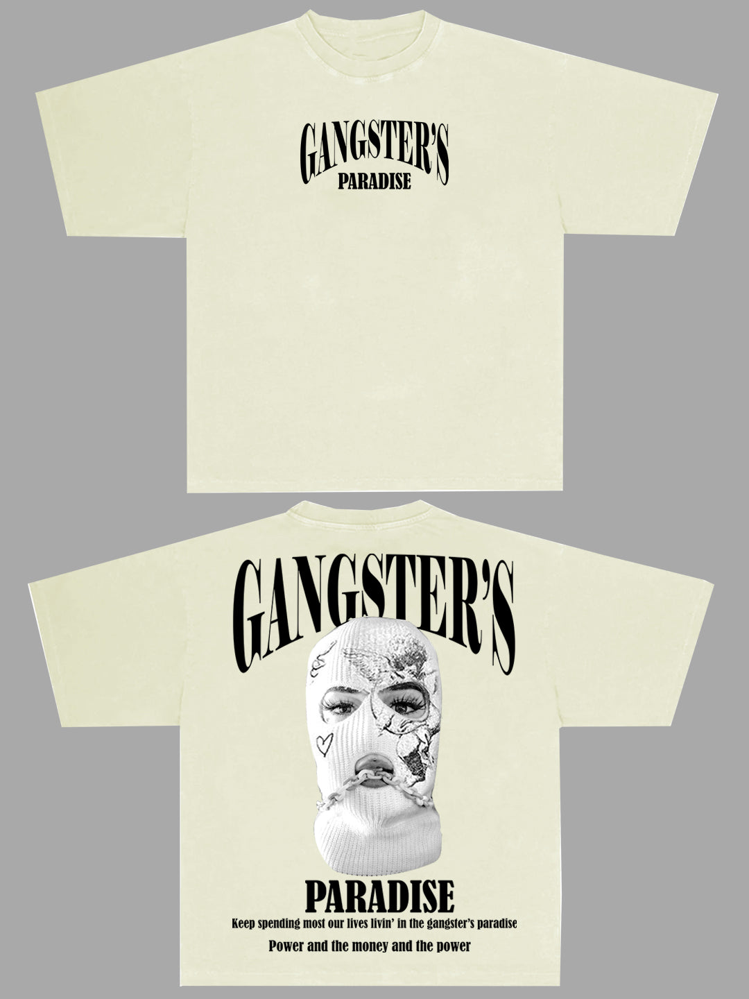 Men's Gangster'S Oversized Graphic Cotton Tee