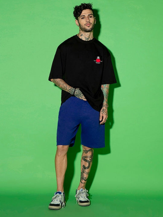 Men's Break Oversized Black Graphic Tee