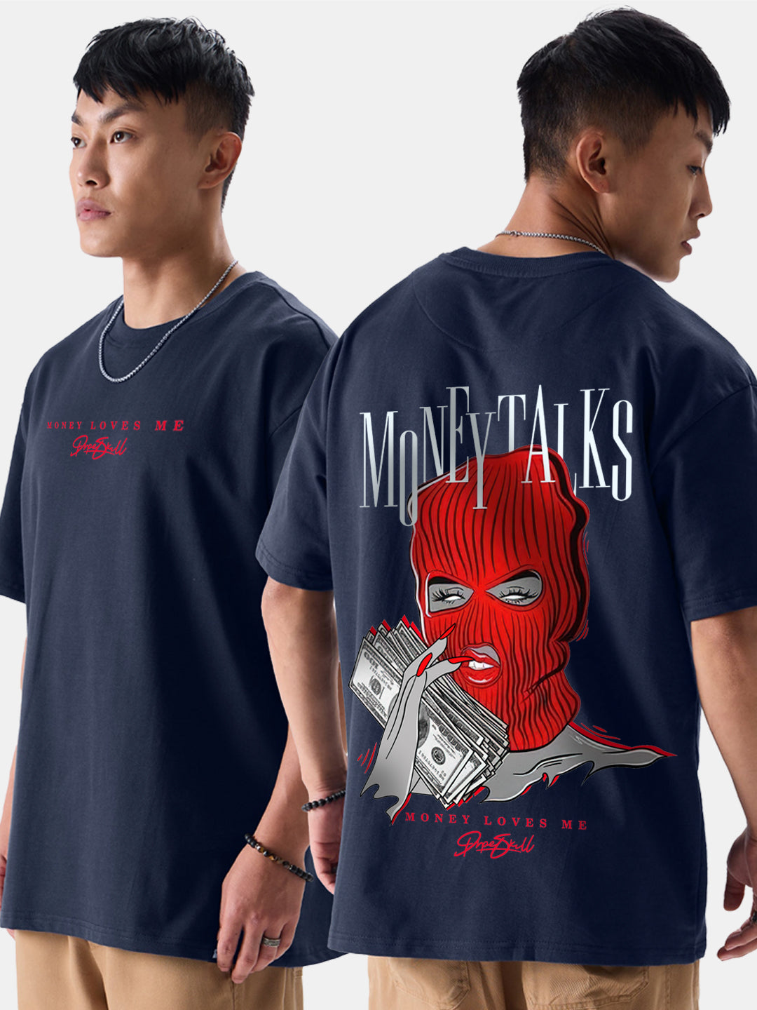 Men's Money Loves Me Oversized Graphic Tee