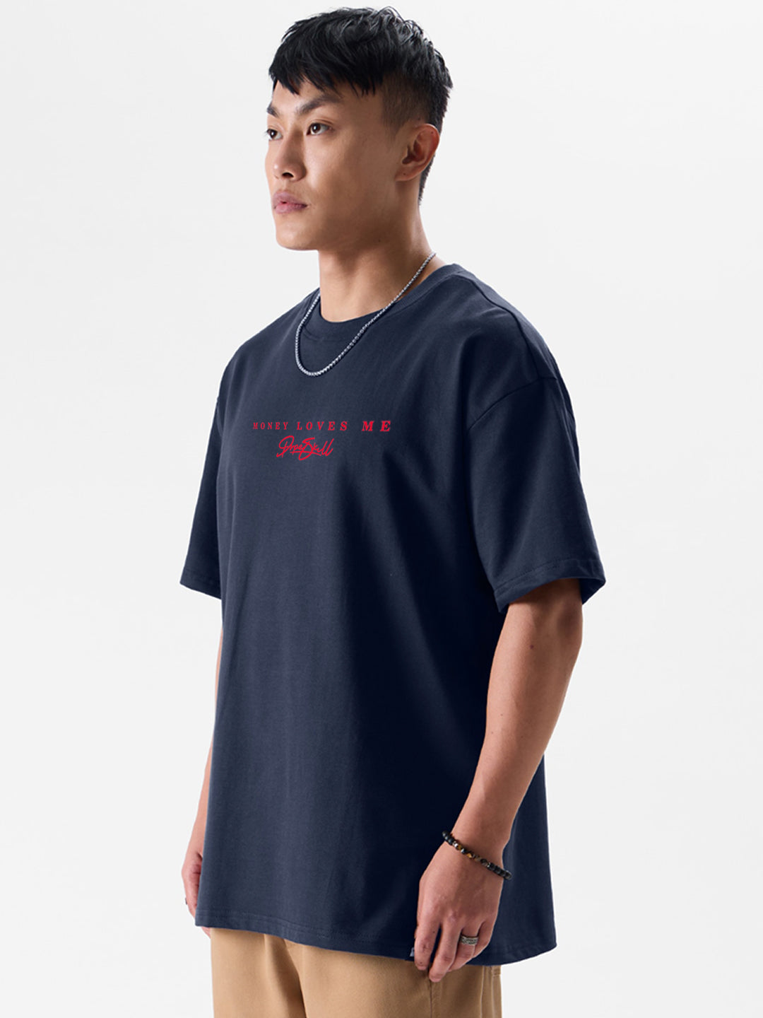 Men's Money Loves Me Oversized Graphic Tee