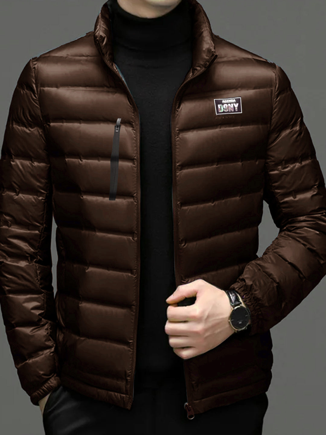 Men's Silicone badge Heavy Quilted Thick Puffer Jacket – Priam Knight
