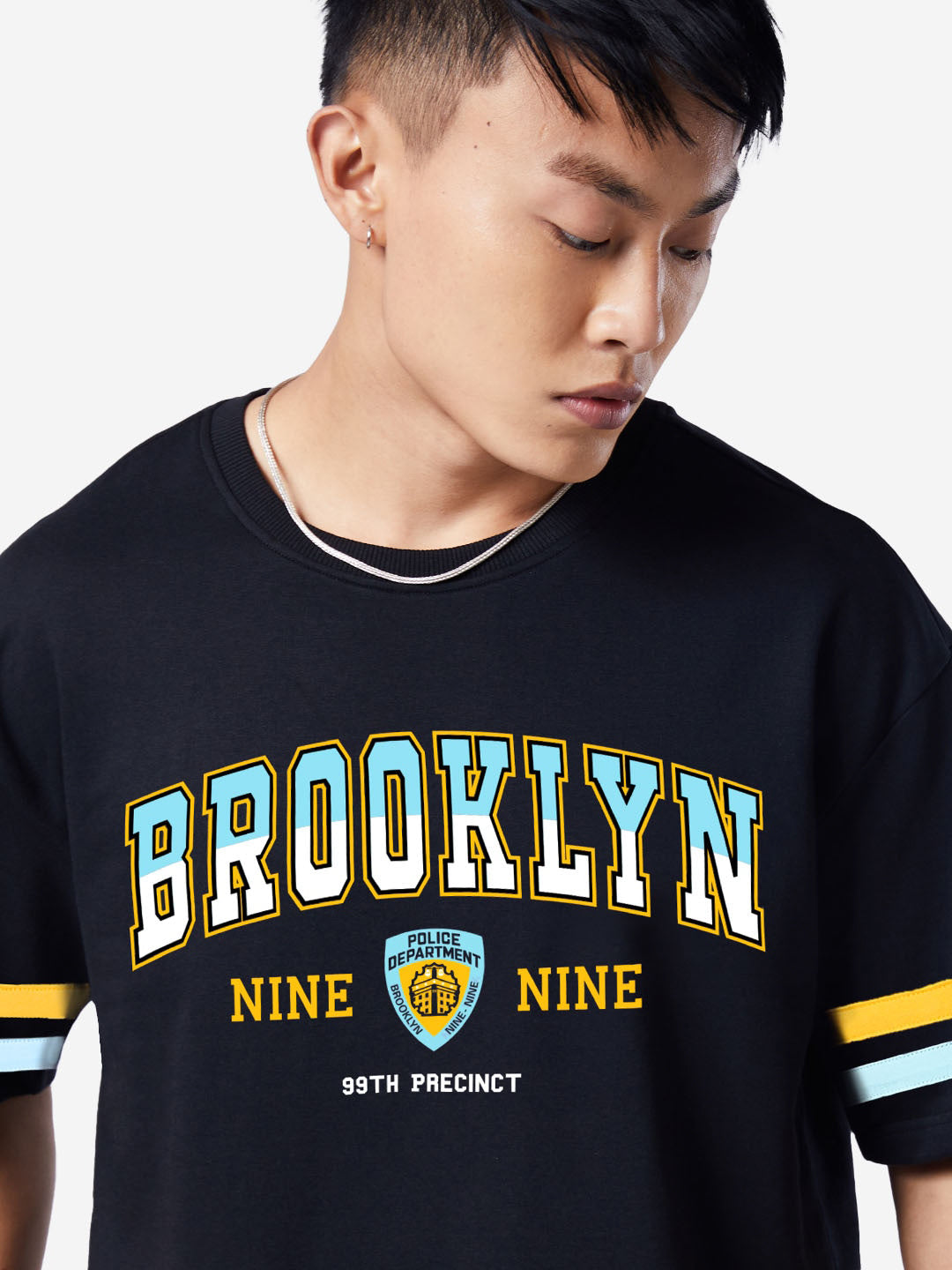 Men's 99 Oversized Black Graphic Tee