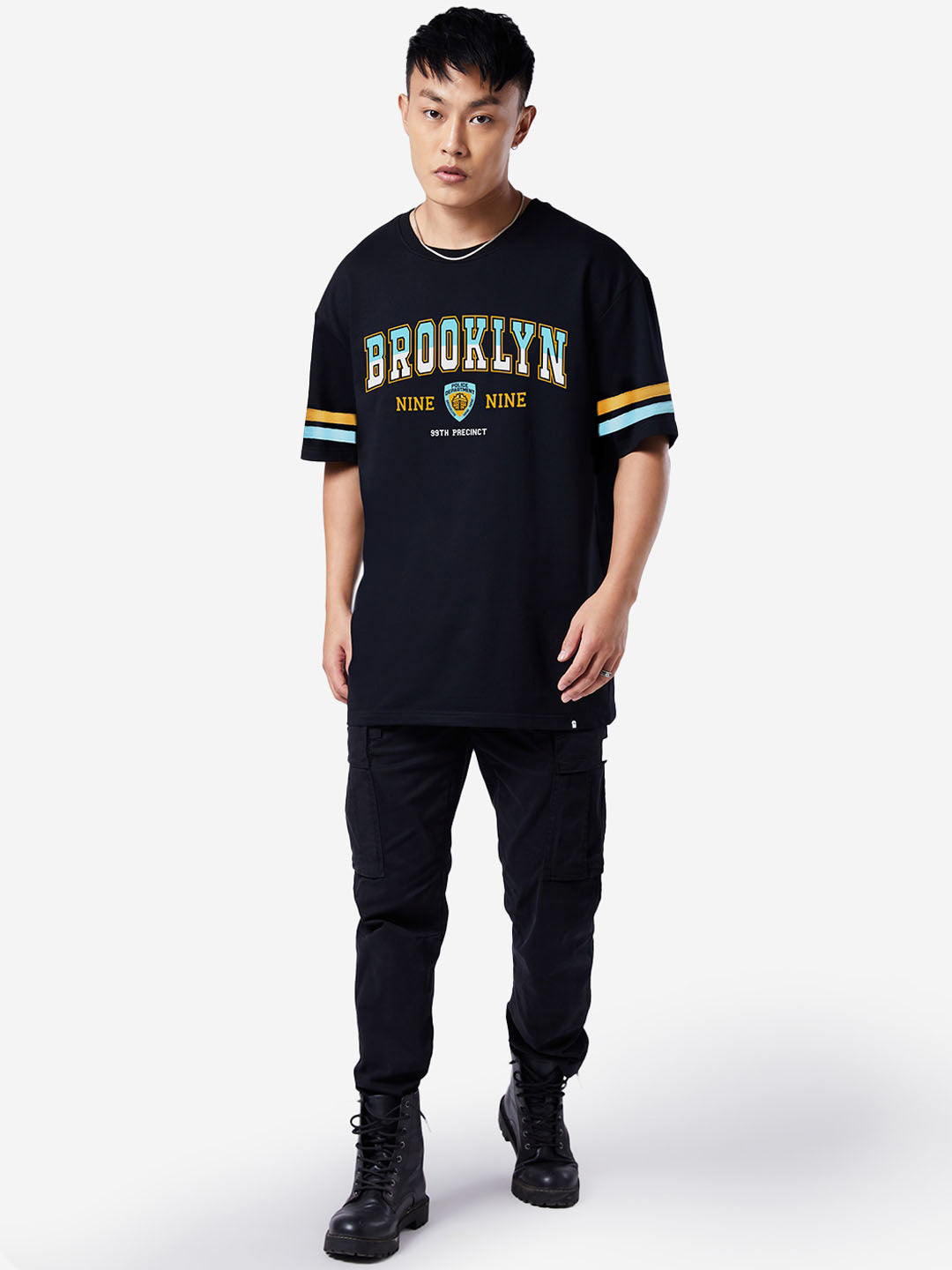 Men's 99 Oversized Black Graphic Tee
