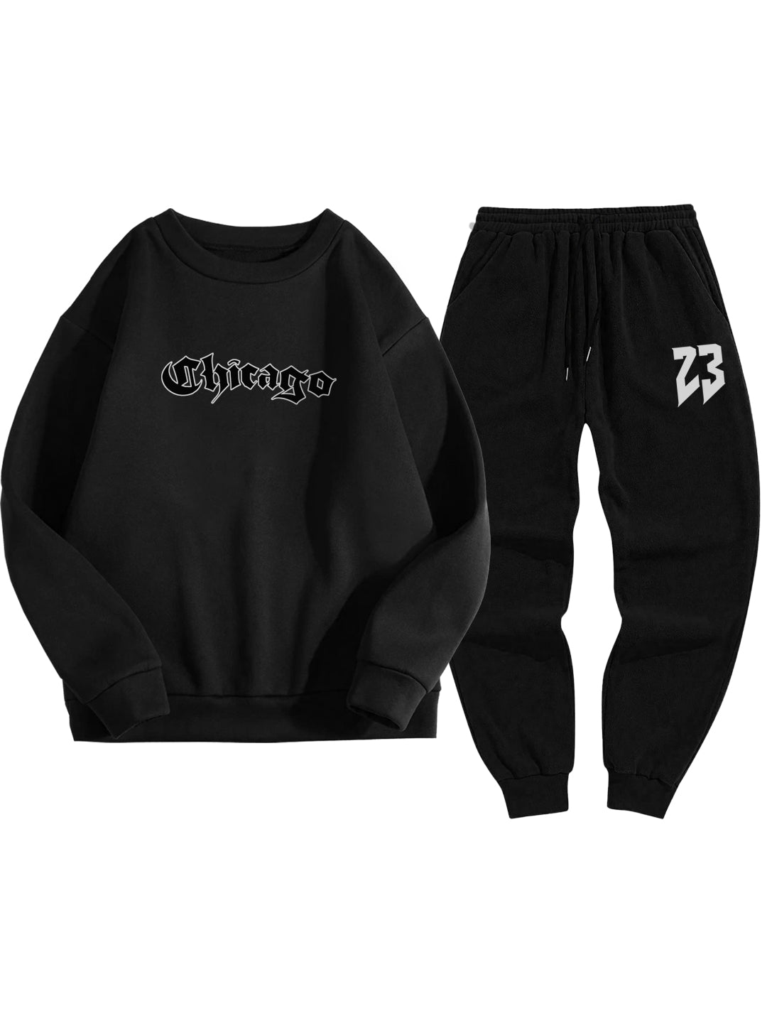 Oversized Heavy Gauge Chicago 23 Printed Fleece Tracksuit