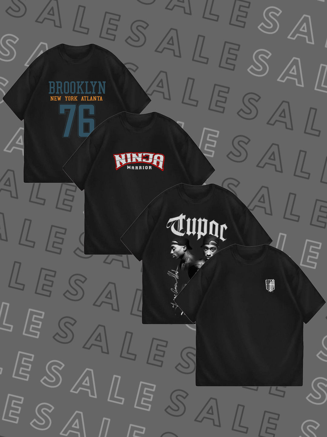 Unisex Pack of 4 Shirt's Printed B-Pair Graphic tee