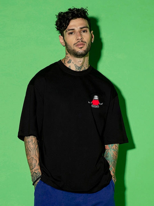 Men's Break Oversized Black Graphic Tee